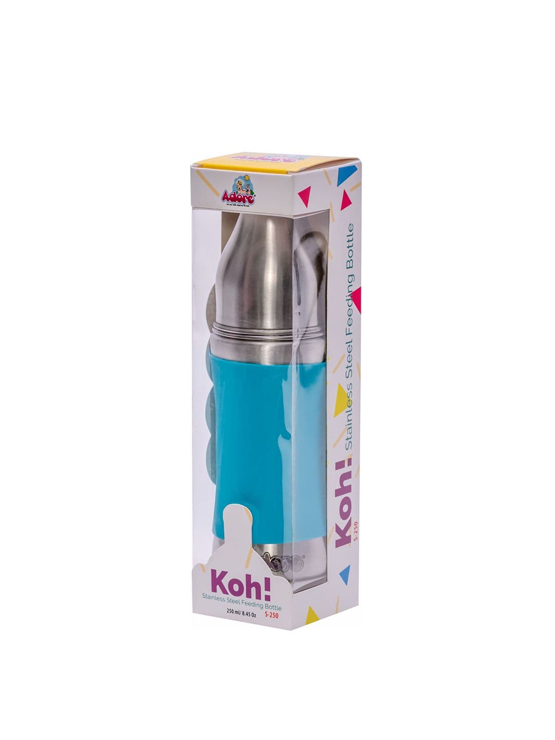 Adore Kids Koh Stainless Steel Feeding Bottle - 250 ml - Blue - view 1