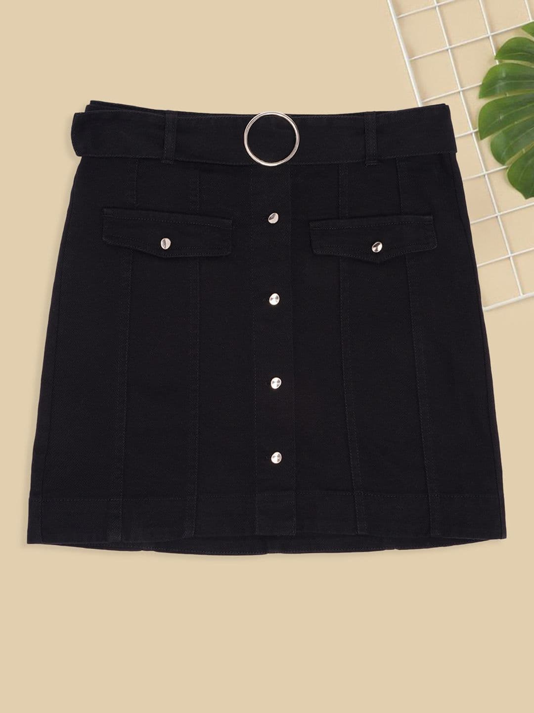 Pantaloons Junior Girls Pure Cotton A-Line Mini Skirt - view 1