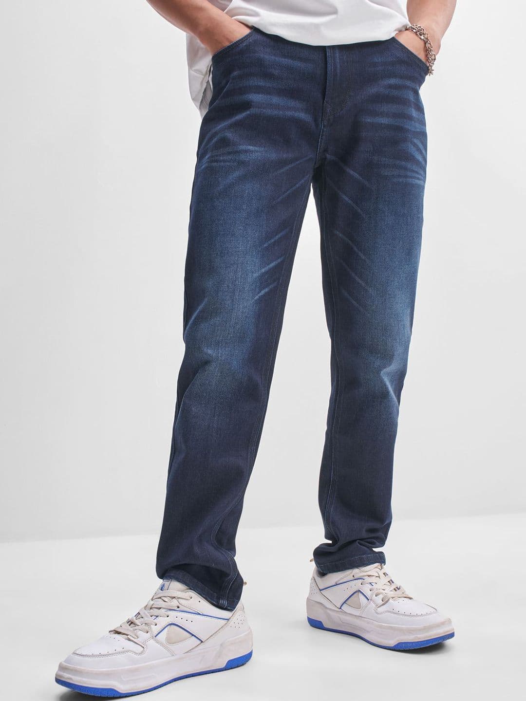 HIGHLANDER Men Slim Fit Mid-Rise Heavy Fade Stretchable Jeans - view 1