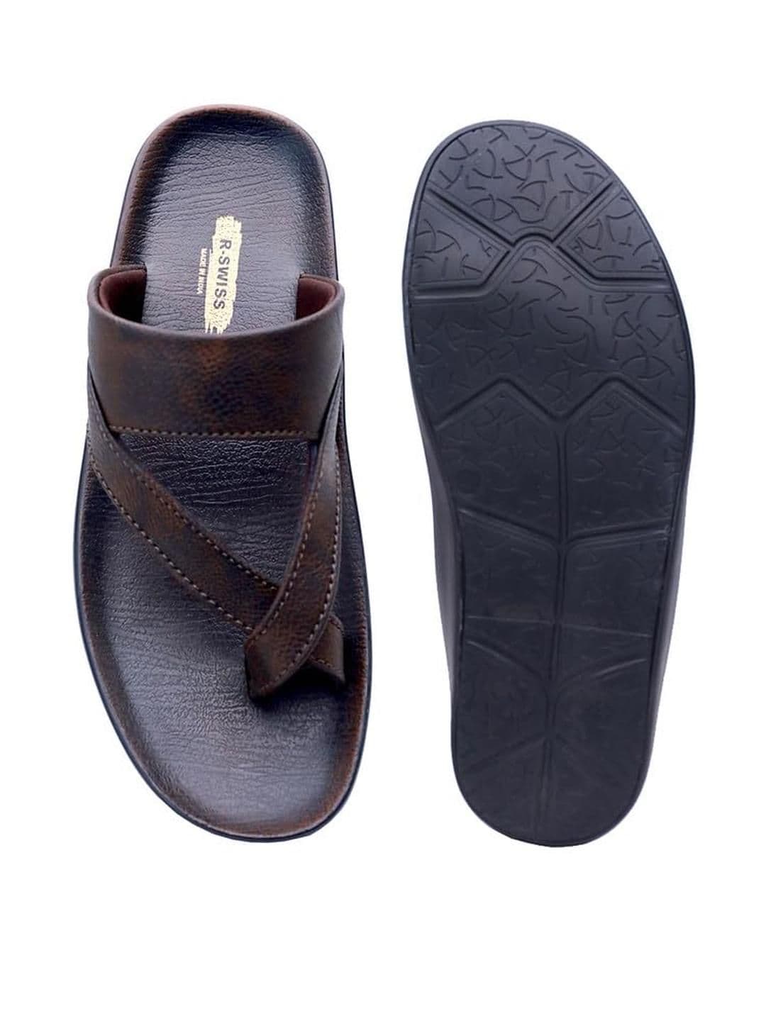 R-SWISS Men Brown Synthetic Flip Flops - view 1