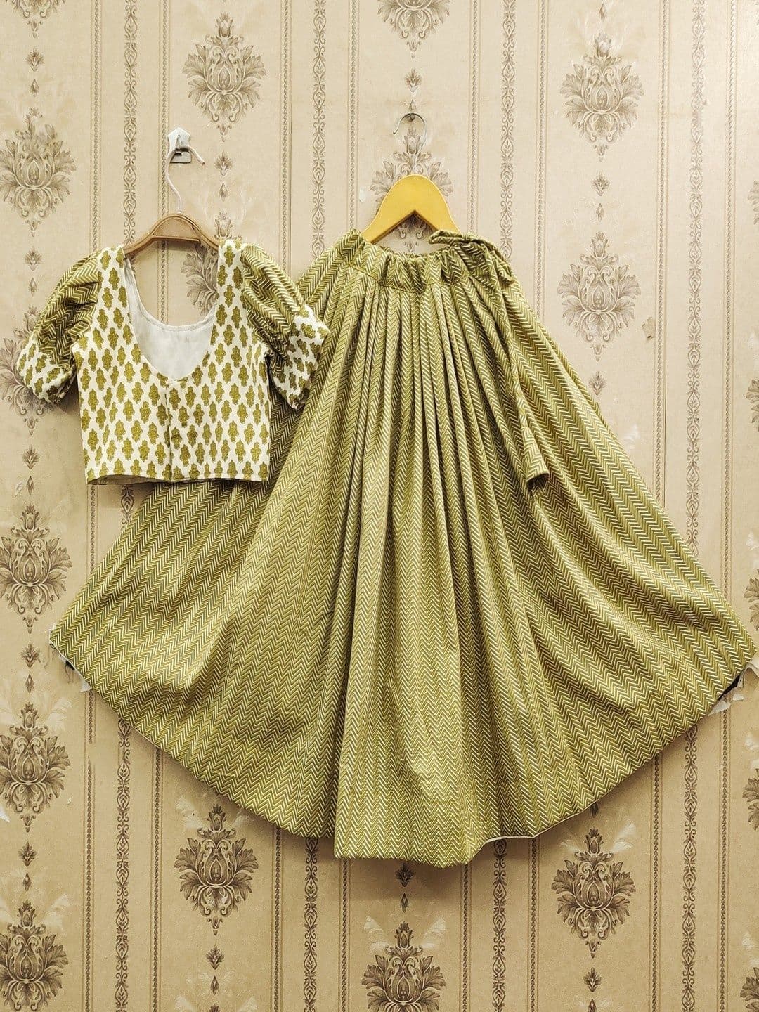 BAESD Girls Printed Mukaish Foil Print Ready to Wear Lehenga & Choli - view 1