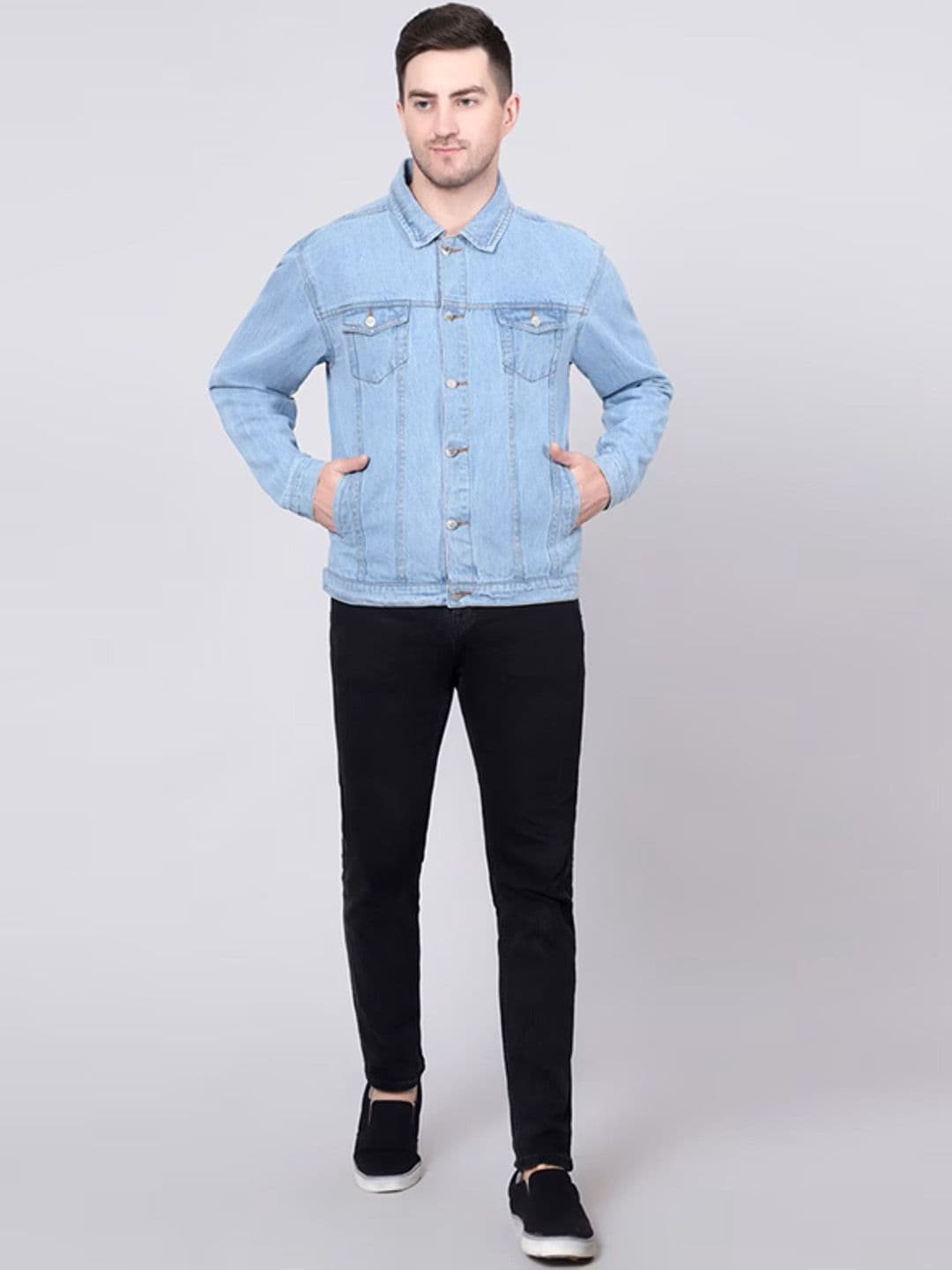 LINARIA Men Lightweight Solid Regular Fit Denim Jacket - view 1