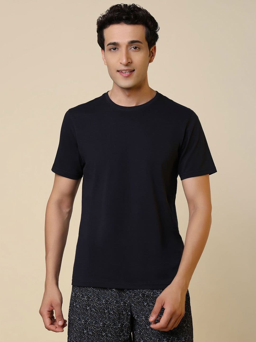 SleepZ by Raymond Men Solid Round Neck Cotton T-shirt - view 1