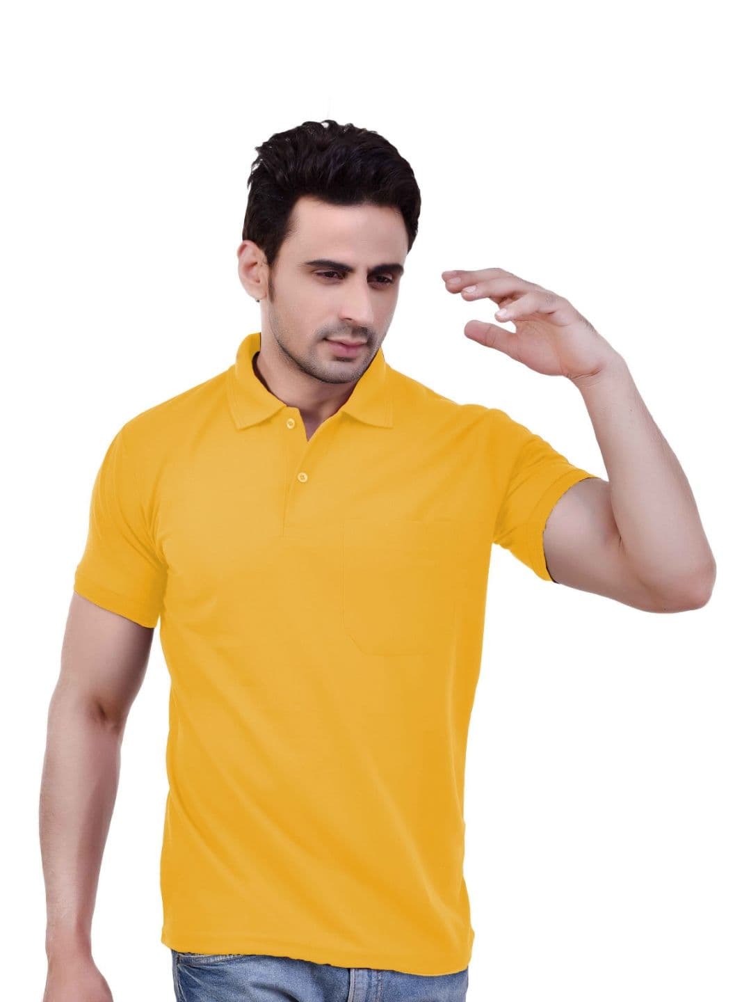 SMAN Men Solid Polo Collar Cotton T-shirt - view 1