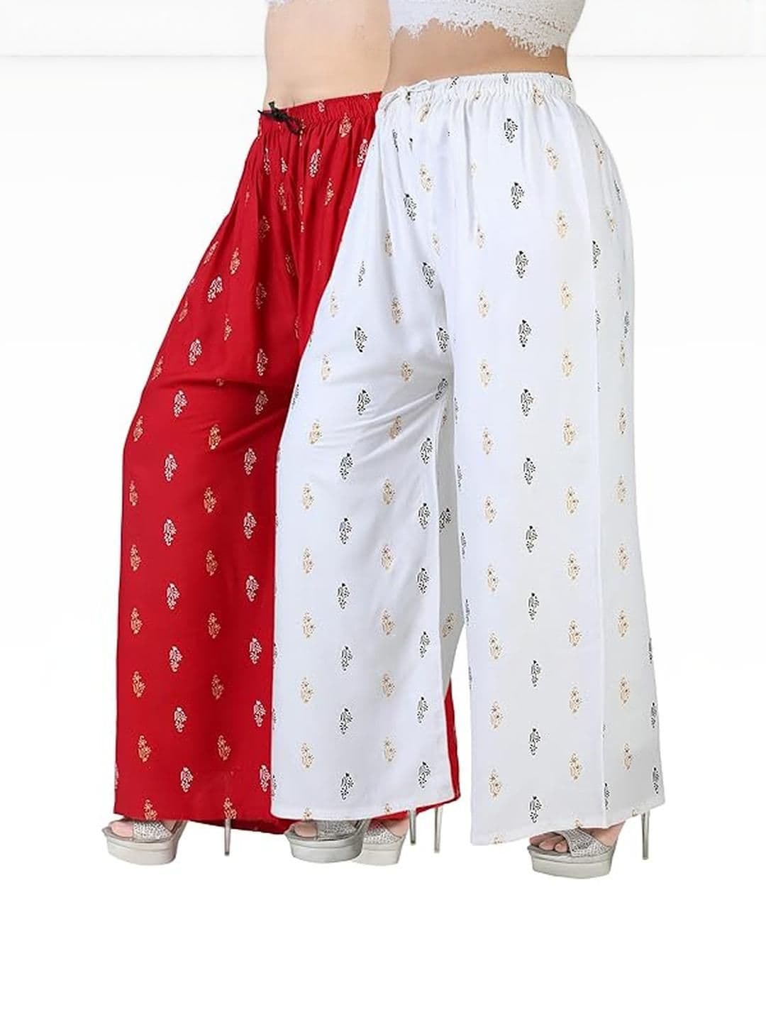 Aura Glam Women 2 Floral Printed Flared Palazzos - view 1