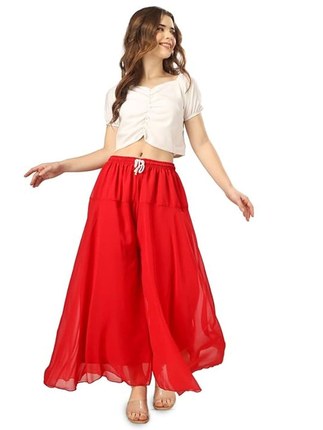 ERUDITE CLUB Women Flared Georgette Palazzos - view 1