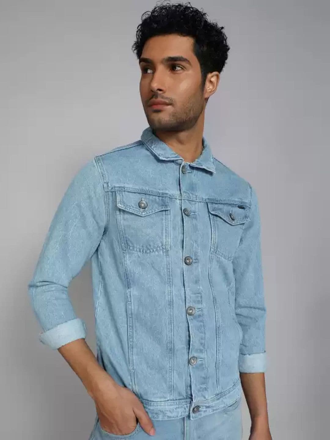 LINARIA Men Solid Lightweight Denim Jacket - view 1