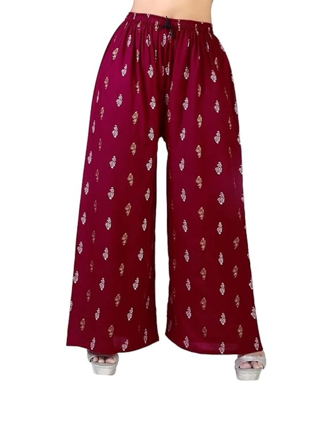 Aura Glam Pack Of 2 Ethnic Motifs Printed Flared Ethnic Palazzos - view 1