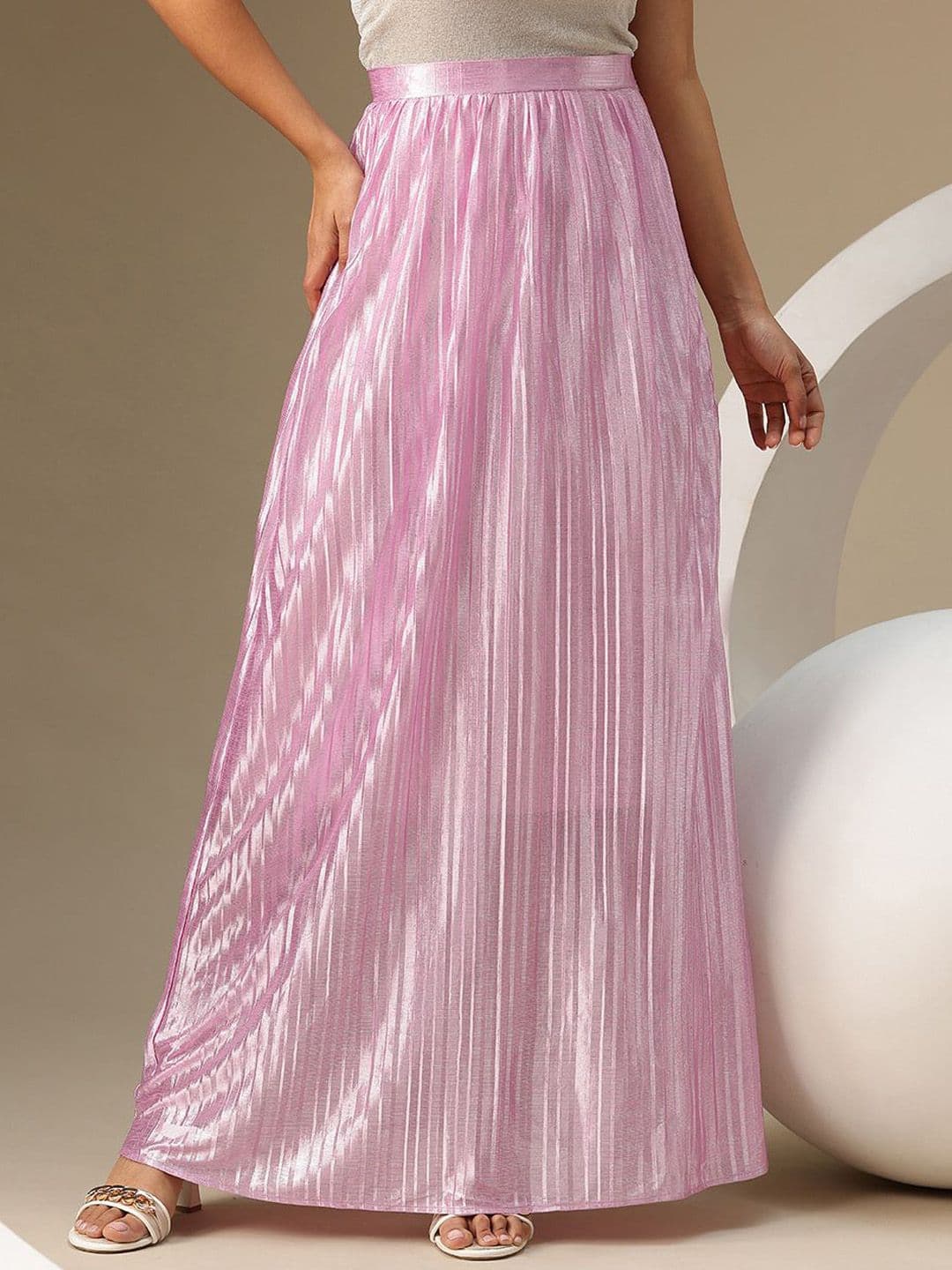 all about you Striped Pleated Maxi Skirt - view 1