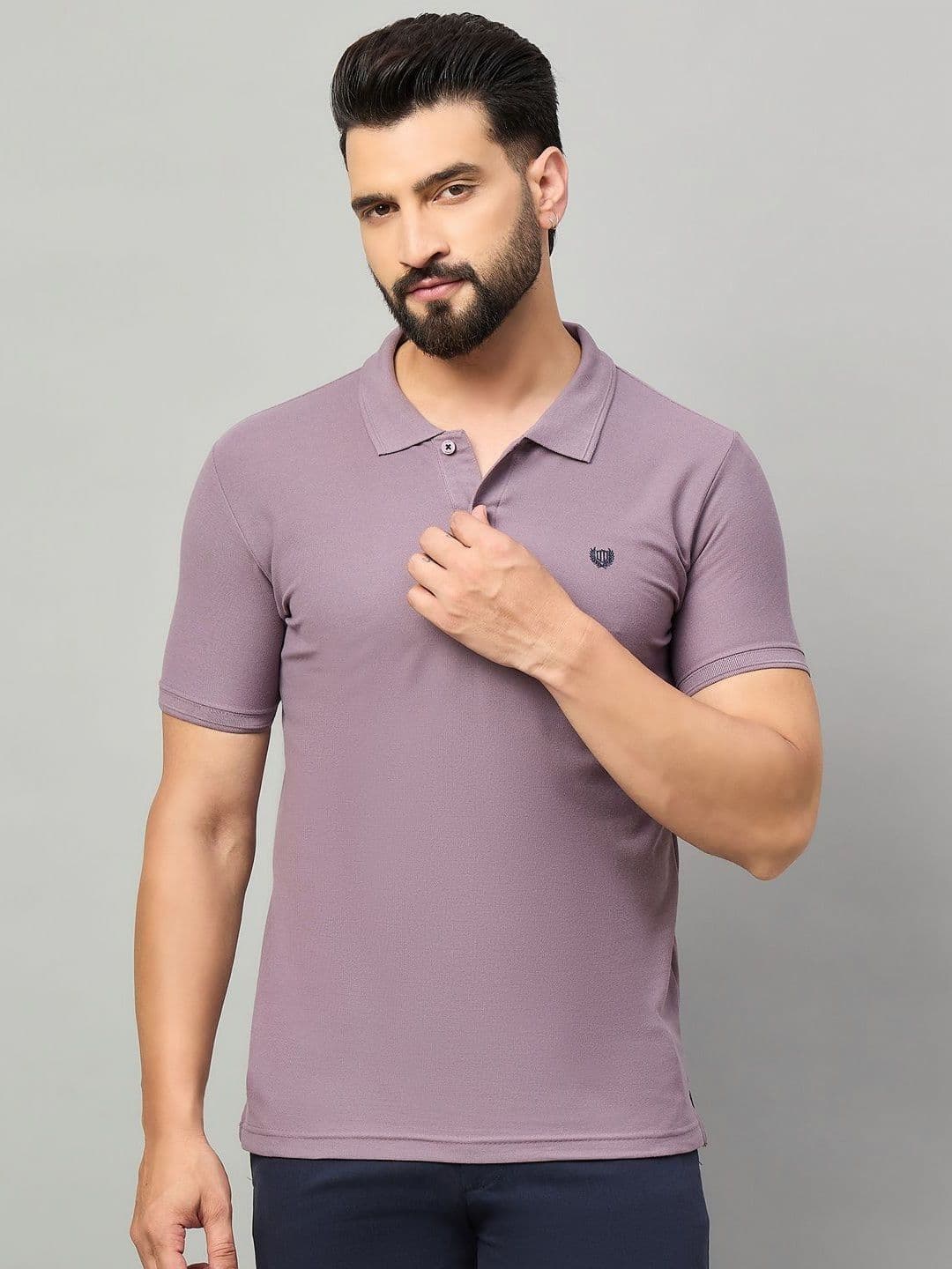 Duke Polo Collar Slim Fit Cotton T-shirt - view 1