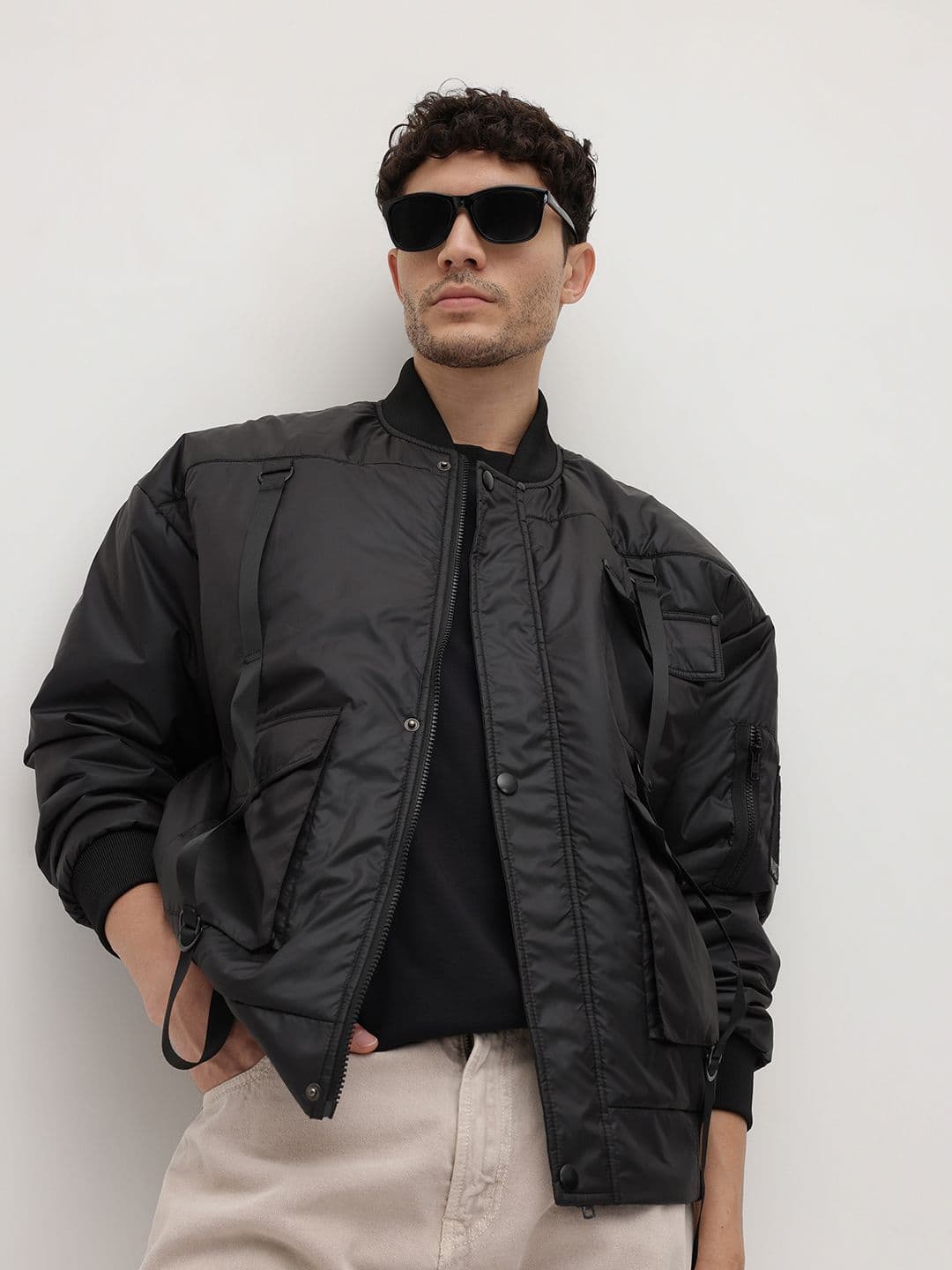 The Roadster Life Co. Padded Bomber Jacket - view 1