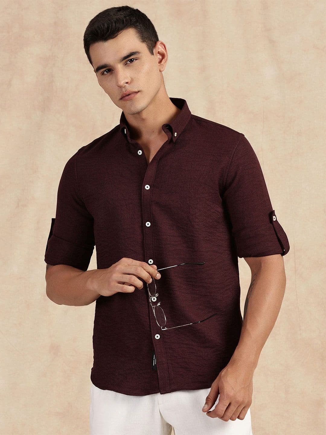 Thomas Scott Men Slim Fit Button-Down Collar Casual Shirt - view 1
