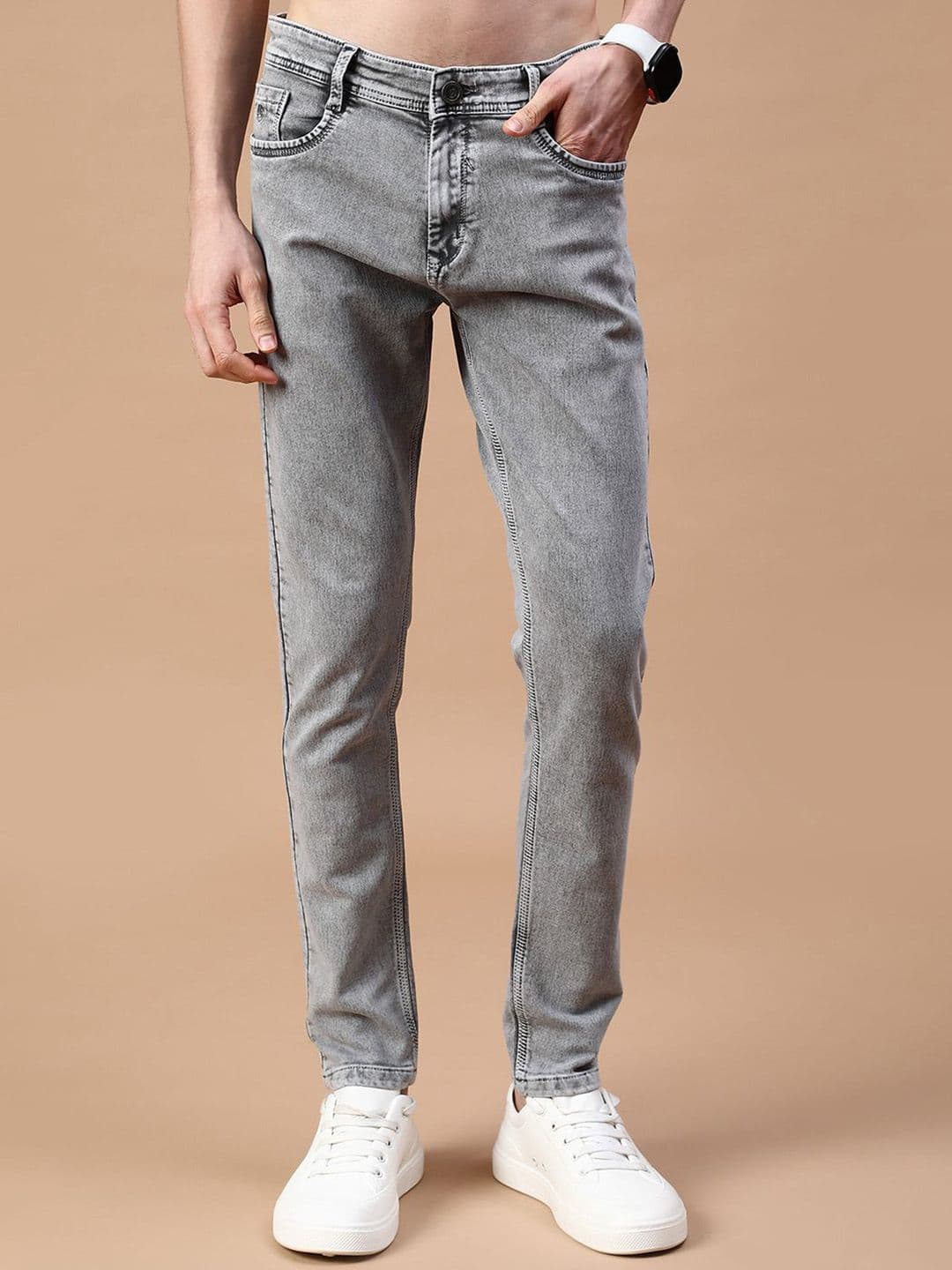 V-Mart Men Regular Fit Mid-Rise Heavy Fade Cotton Denim Jeans - view 1