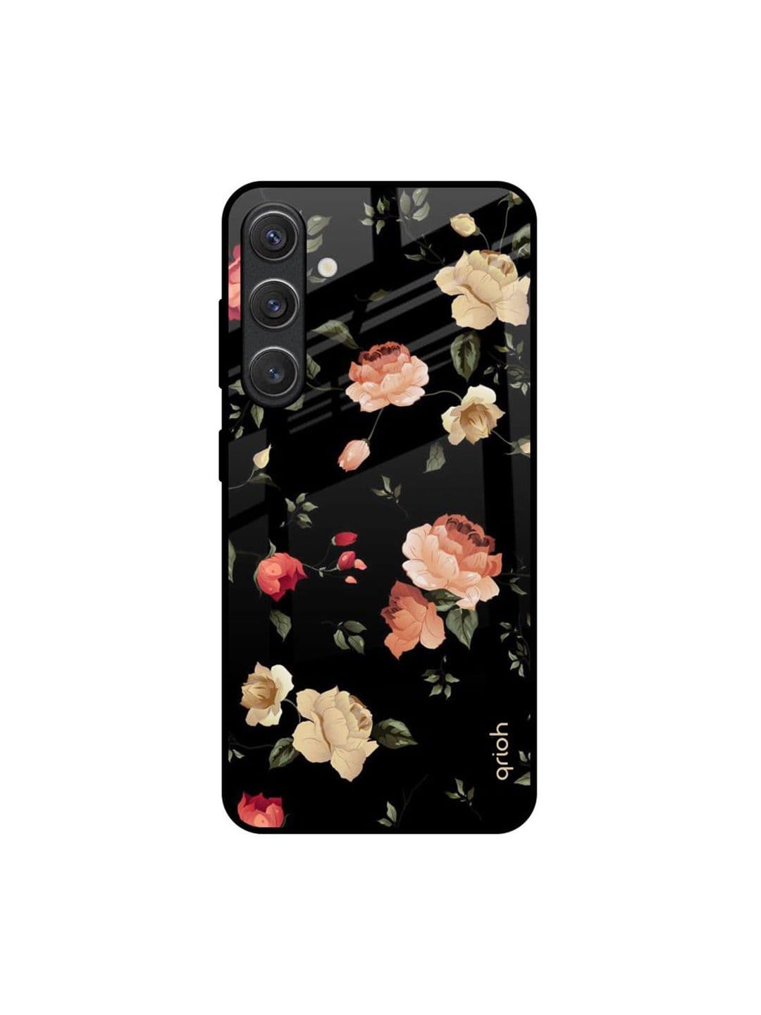 QRIOH Floral Printed Lightweight Silicone Samsung Galaxy S25 5G Glass Back Case