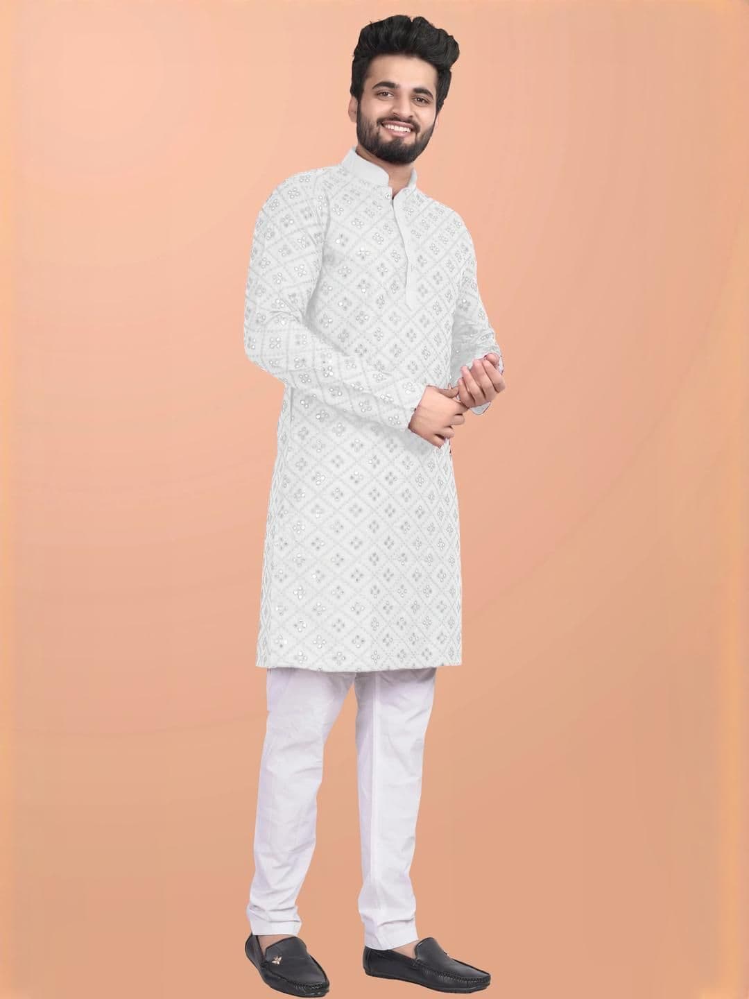 ORIFAB Men Straight Kurtas - view 1