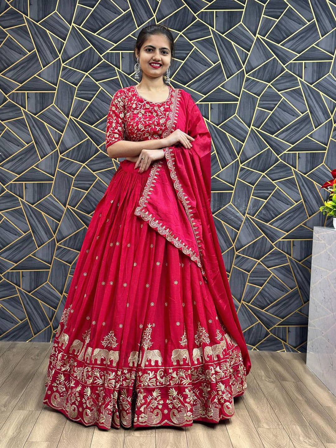 Jogmaya Fashion Embroidered Semi-Stitched Lehenga & Unstitched Blouse With Dupatta - view 1