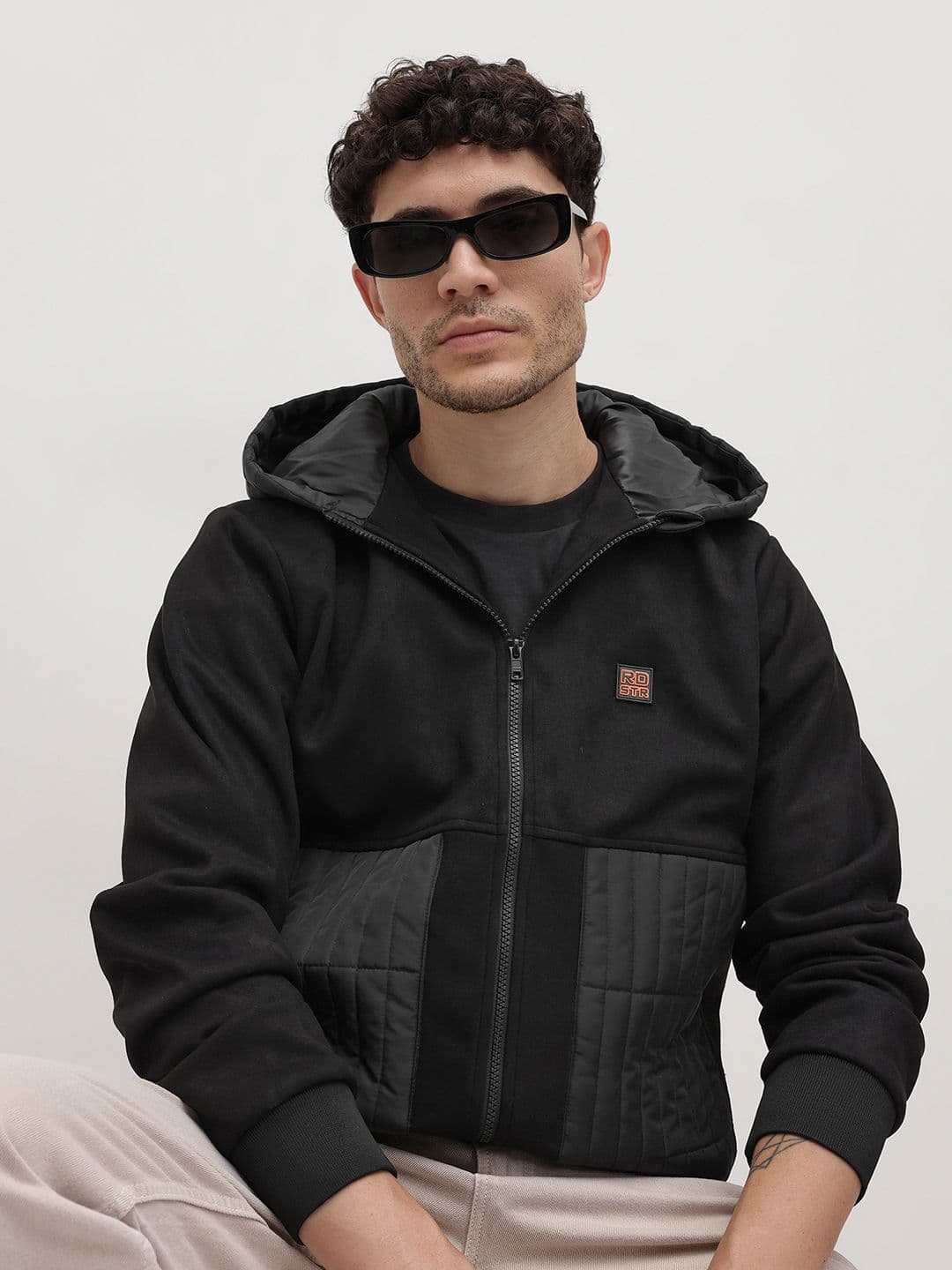 The Roadster Life Co. Colourblocked Hooded Padded Jacket - view 1