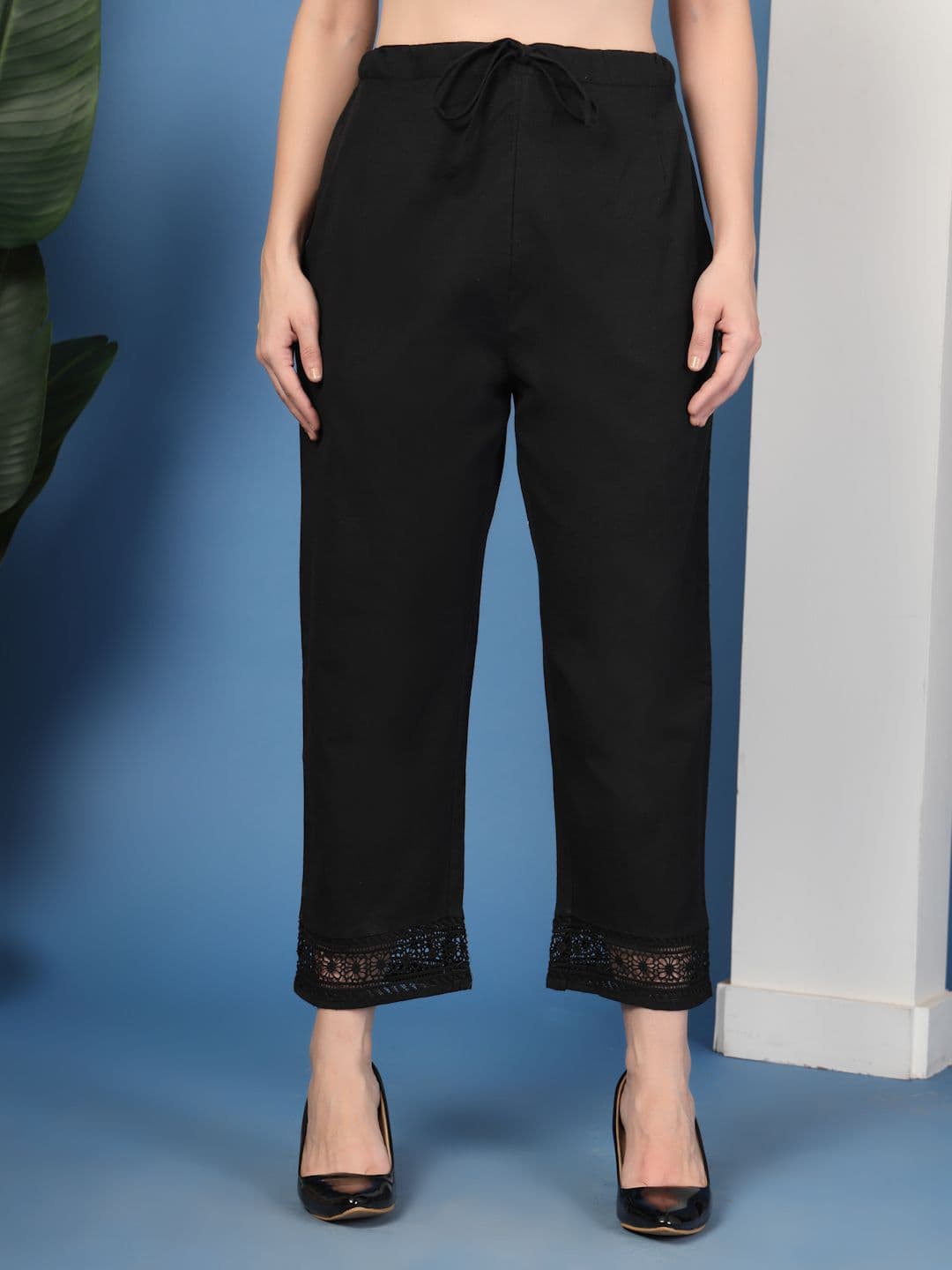 Pistaa Women Straight Cotton Palazzos - view 1