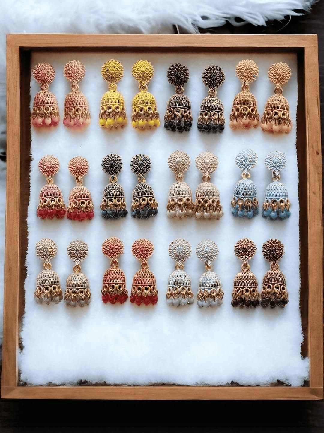 ANTICO Women Set Of 12 Jhumkas Earrings - view 1