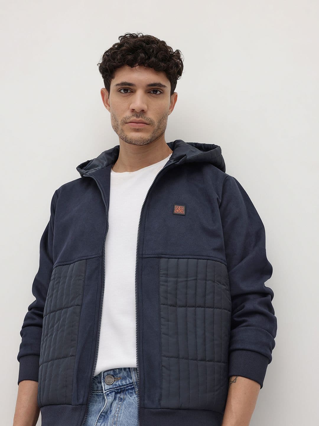 The Roadster Life Co. Colourblocked Hooded Padded Jacket - view 1