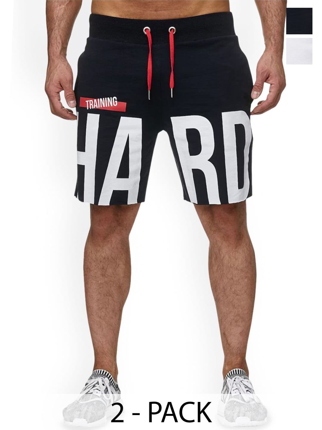 Hotfits Men Pack of 2 Printed Cotton Training or Gym Shorts - view 1