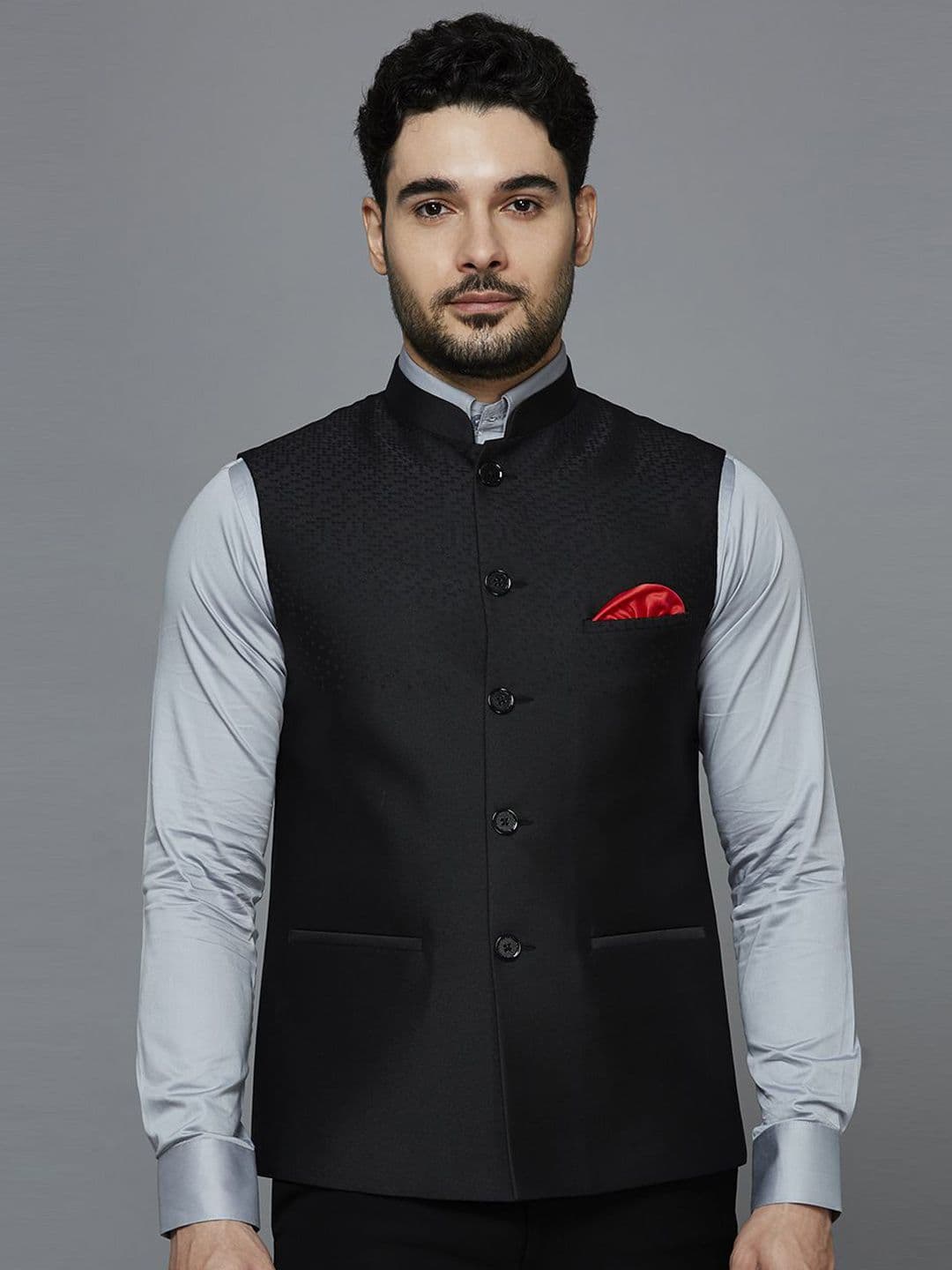 ESSAS club Woven Design Nehru Jacket - view 1