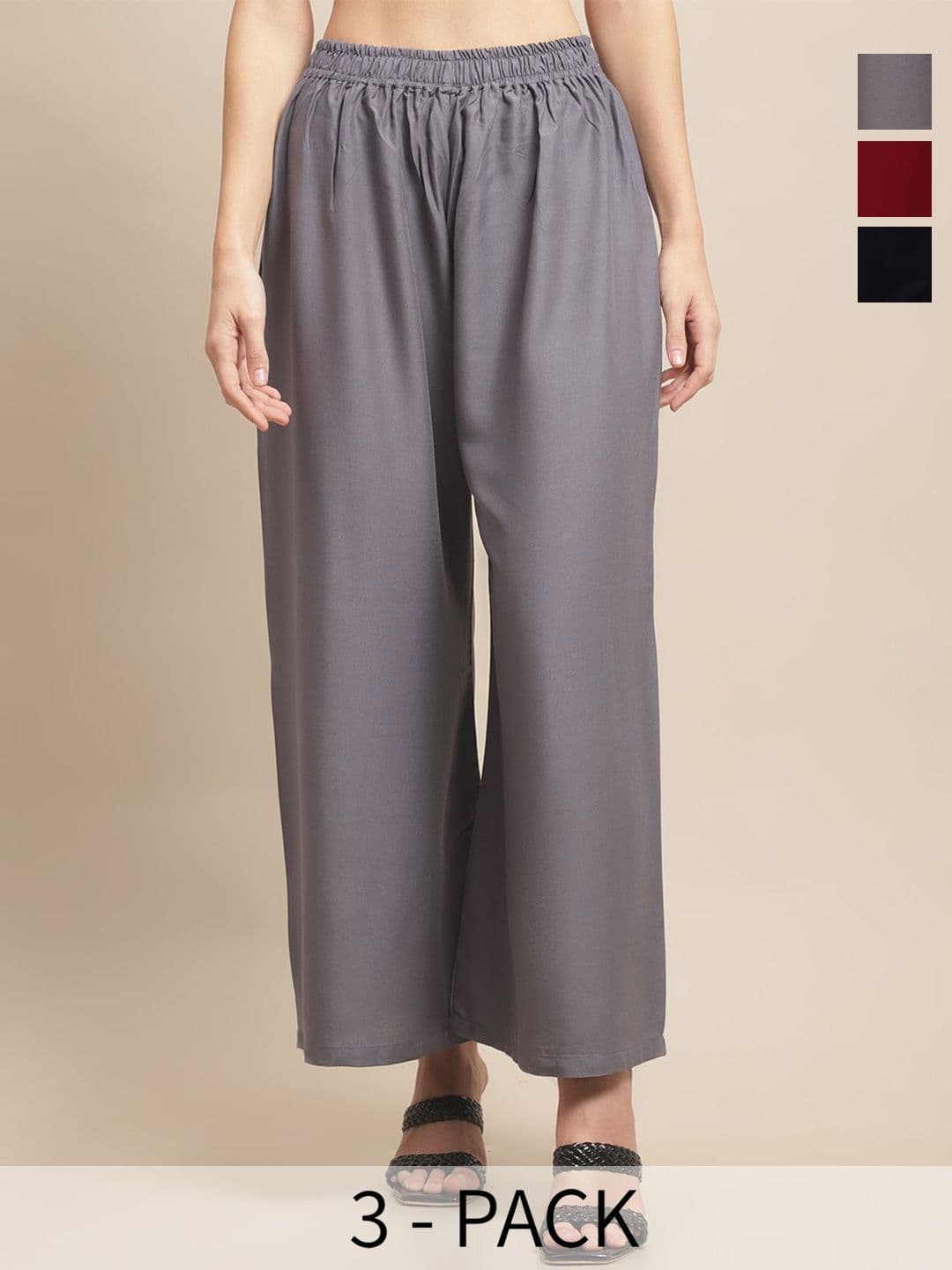 Valles365 by S.C. Women Pack Of 3 Flared Ethnic Palazzos - view 1