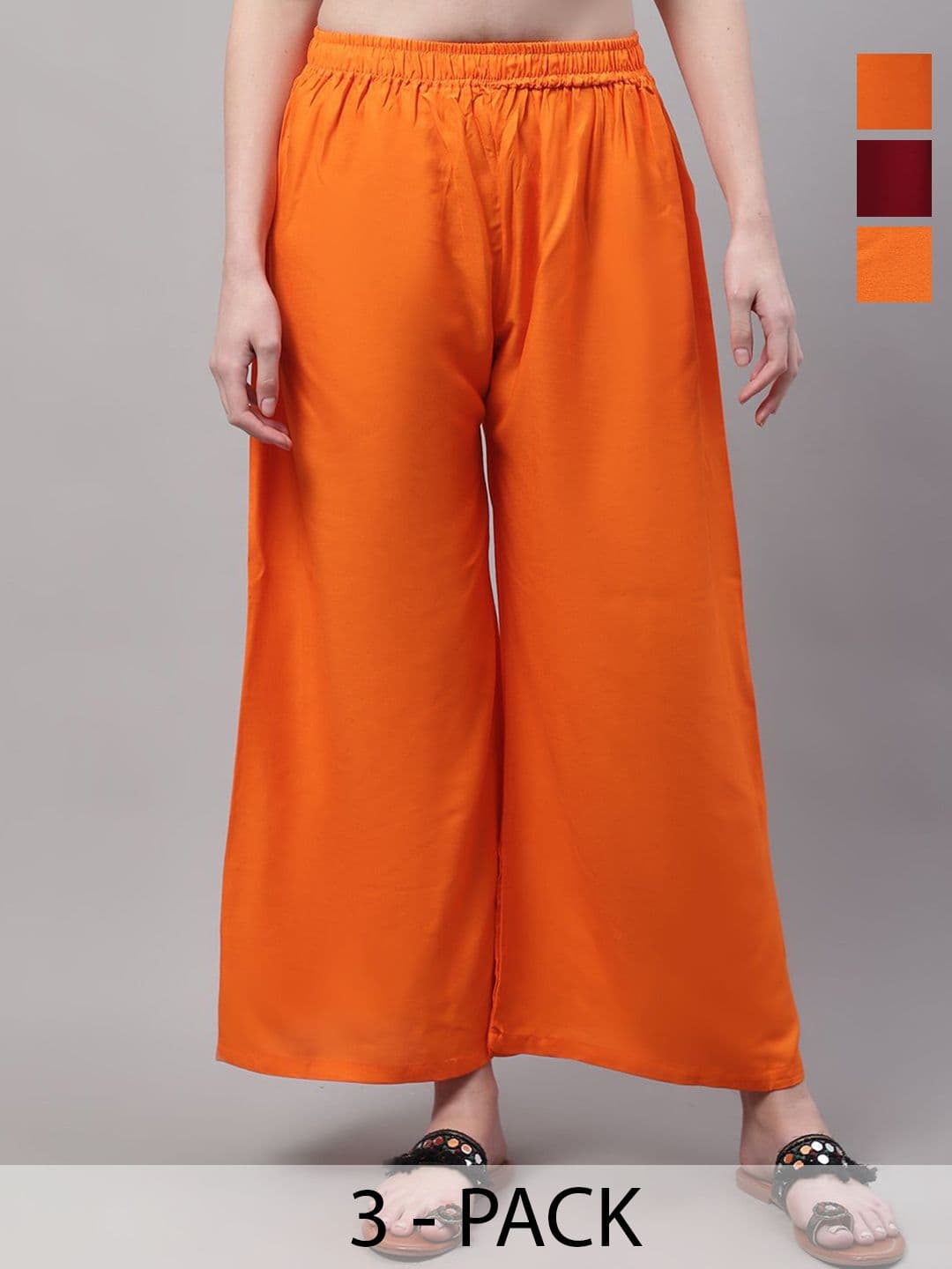 Valles365 by S.C. Women Pack Of 3 Flared Ethnic Palazzos - view 1