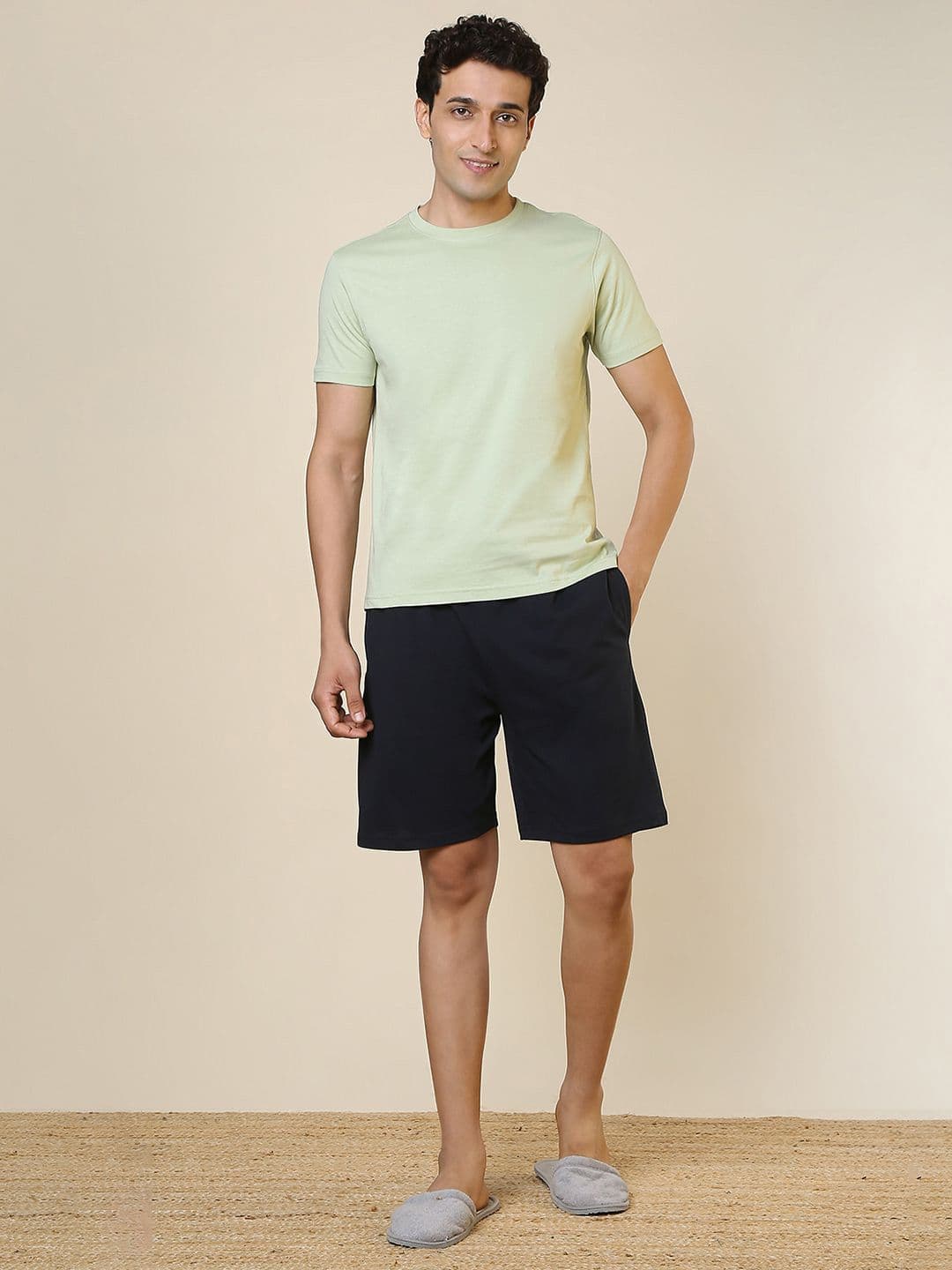 SleepZ by Raymond Men Pure Cotton T-Shirt & Shorts Night Suits - view 1