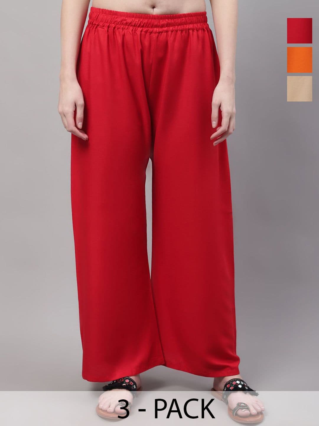 Valles365 by S.C. Women Pack Of 3 Flared Ethnic Palazzos - view 1