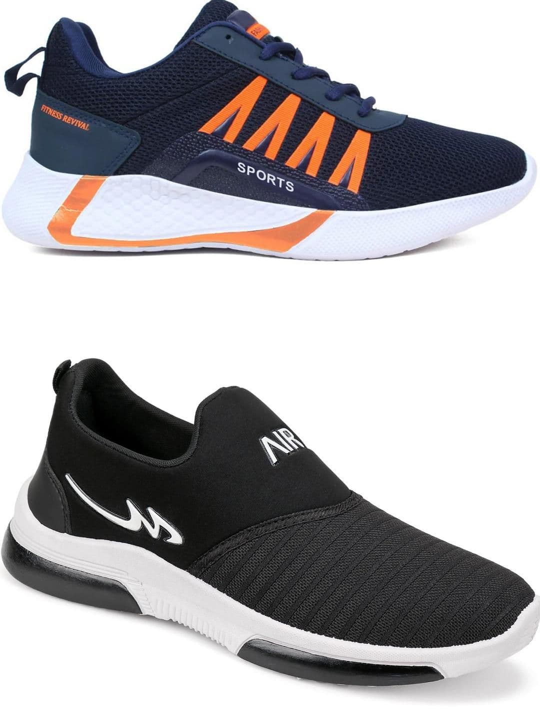 Free Kicks Men Black Mesh Marking Running Sports Shoes - view 1