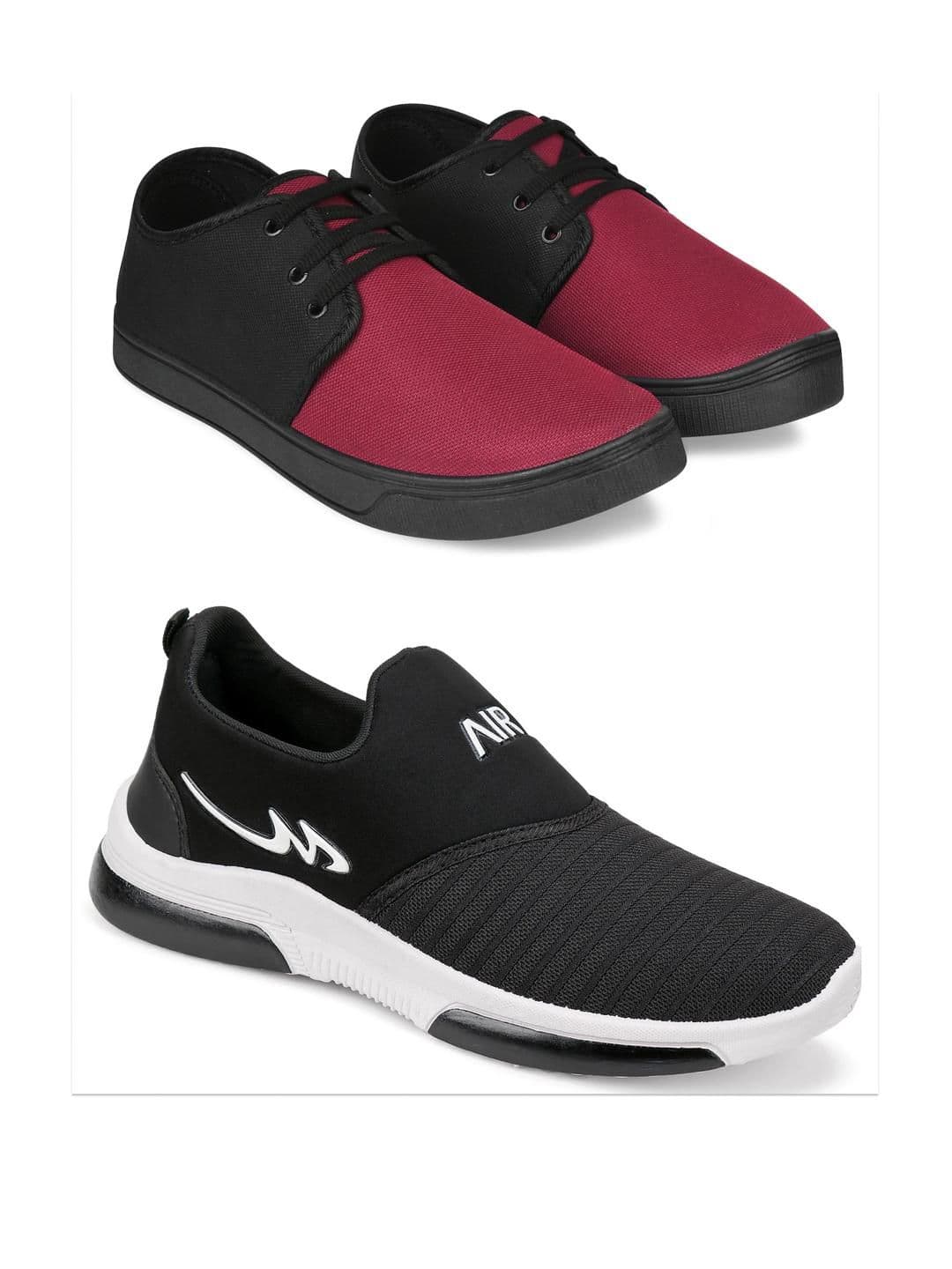 Free Kicks Men Black Mesh Marking Running Sports Shoes - view 1
