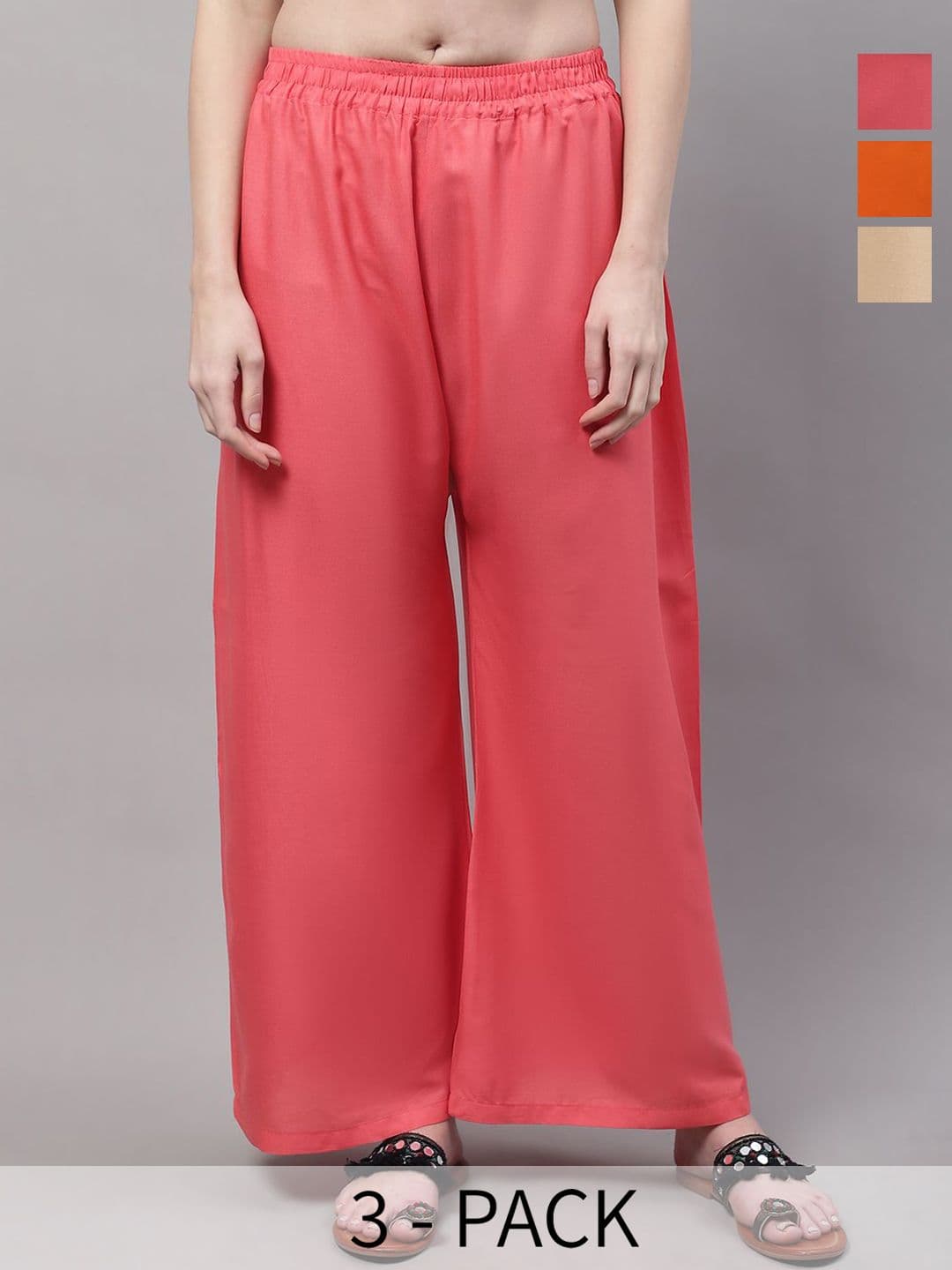 Valles365 by S.C. Women Pack Of 3 Flared Ethnic Palazzos - view 1