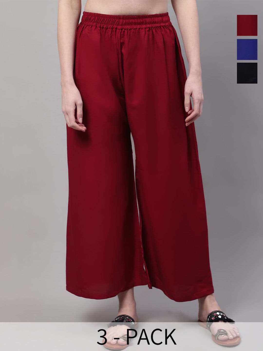 Valles365 by S.C. Women Pack Of 3 Flared Ethnic Palazzos - view 1