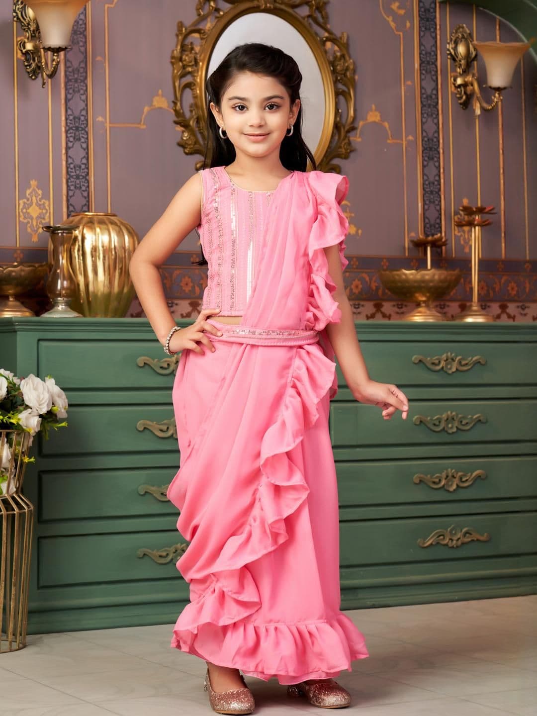 Muhuratam Ready To Wear Poly Georgette Lehenga Choli - view 1