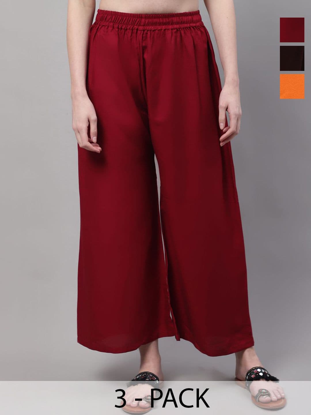 Valles365 by S.C. Pack Of 3 Flared Ethnic Palazzos - view 1