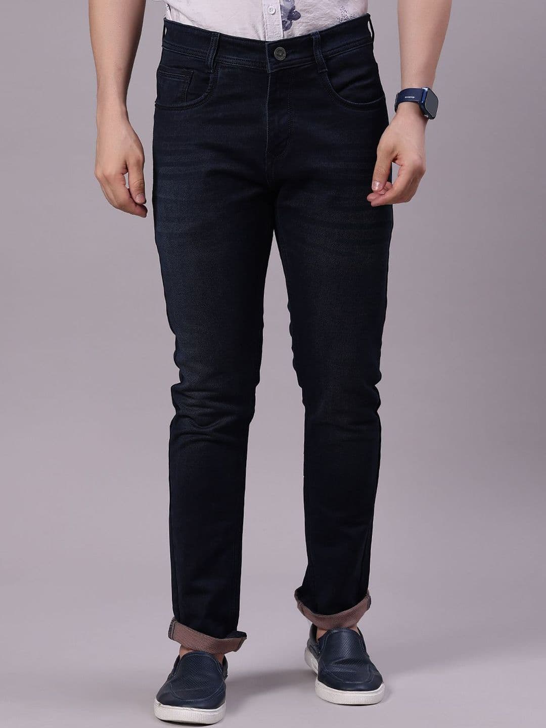 V-Mart Men Slim Fit Mid-Rise Clean Look No Fade Jeans - view 1