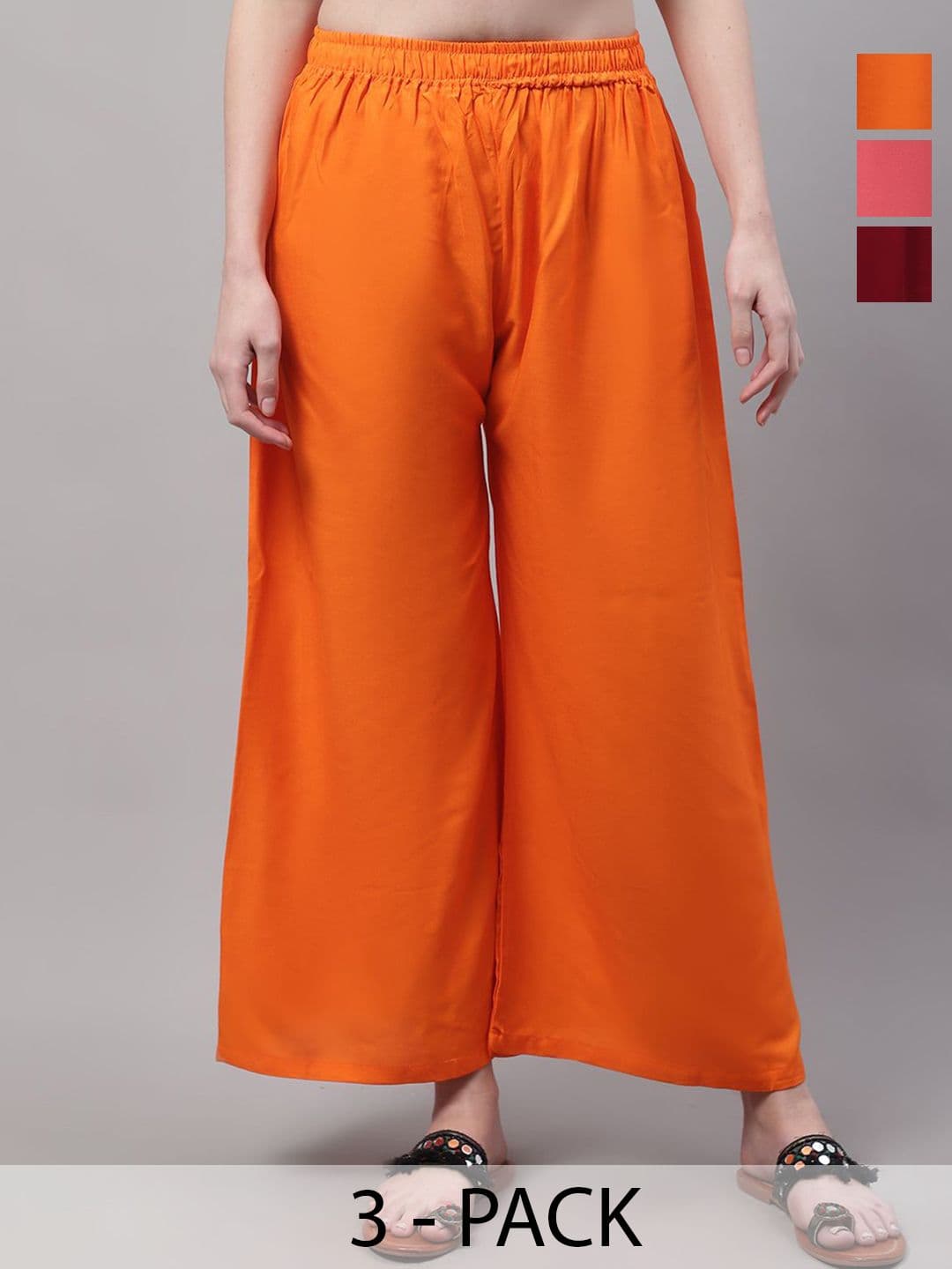 Valles365 by S.C. Women Pack of 3 Flared Ethnic Palazzos - view 1