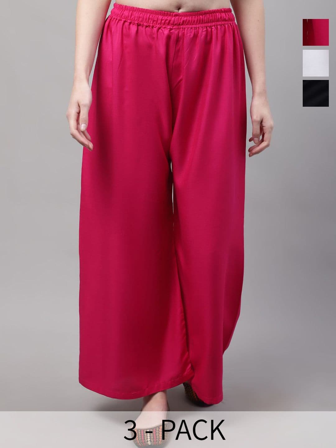Valles365 by S.C. Women Pack Of 3 Flared Ethnic Palazzos - view 1