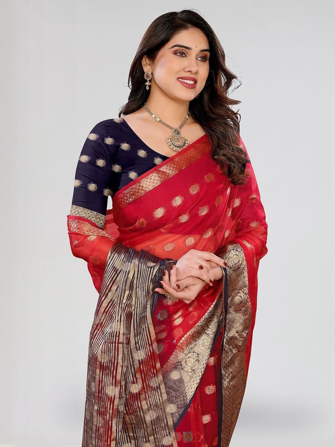 Moda Rapido Woven Design Zari Organza Saree - view 1