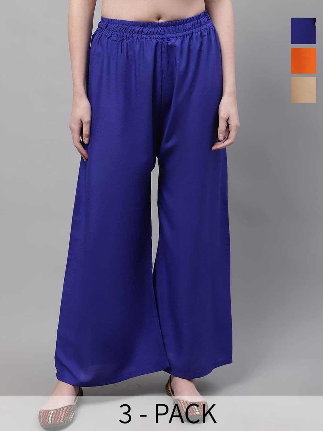Valles365 by S.C. Women Pack of 3 Flared Ethnic Palazzos - view 1