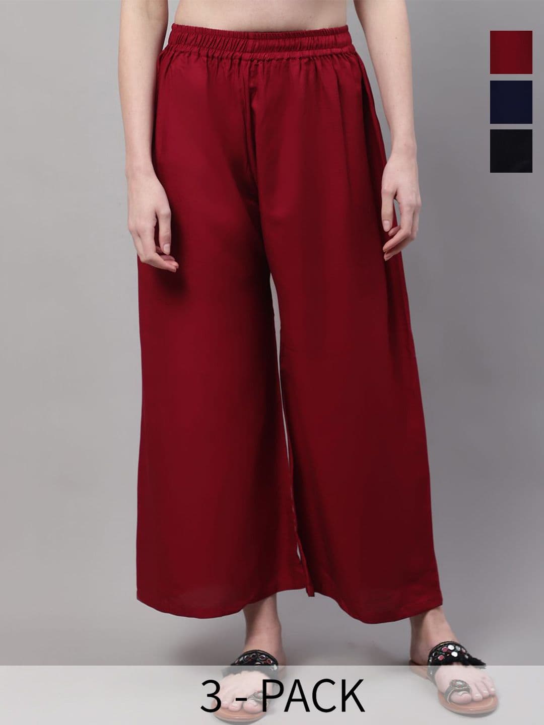 Valles365 by S.C. Women Pack Of 3 Flared Ethnic Palazzos - view 1