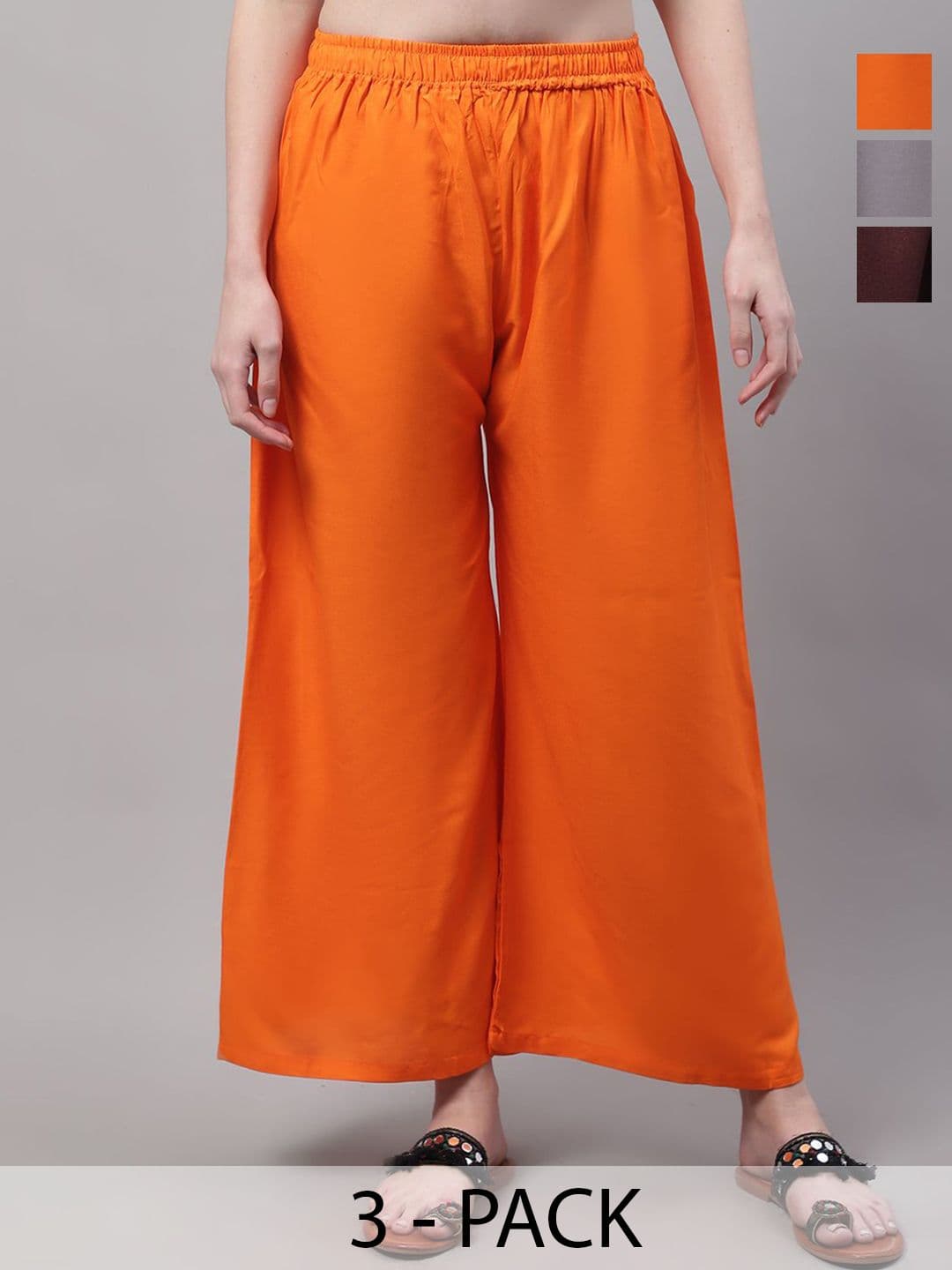 Valles365 by S.C. Women Pack Of 3 Flared Ethnic Palazzos - view 1