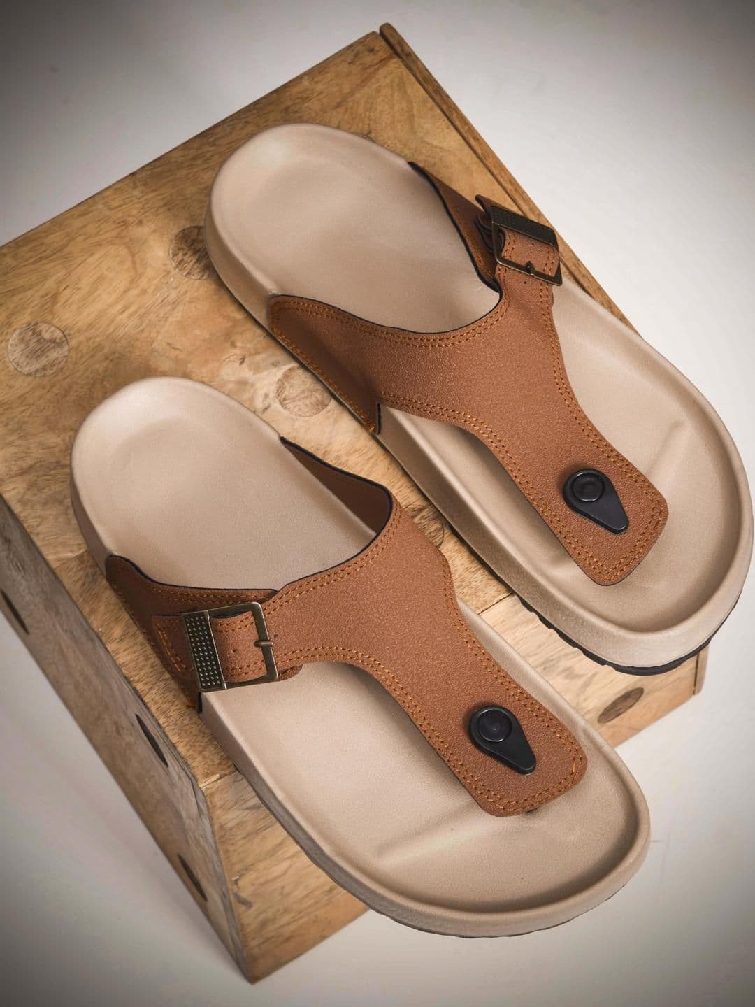 COGS Men Brown Synthetic Flip Flops - view 1