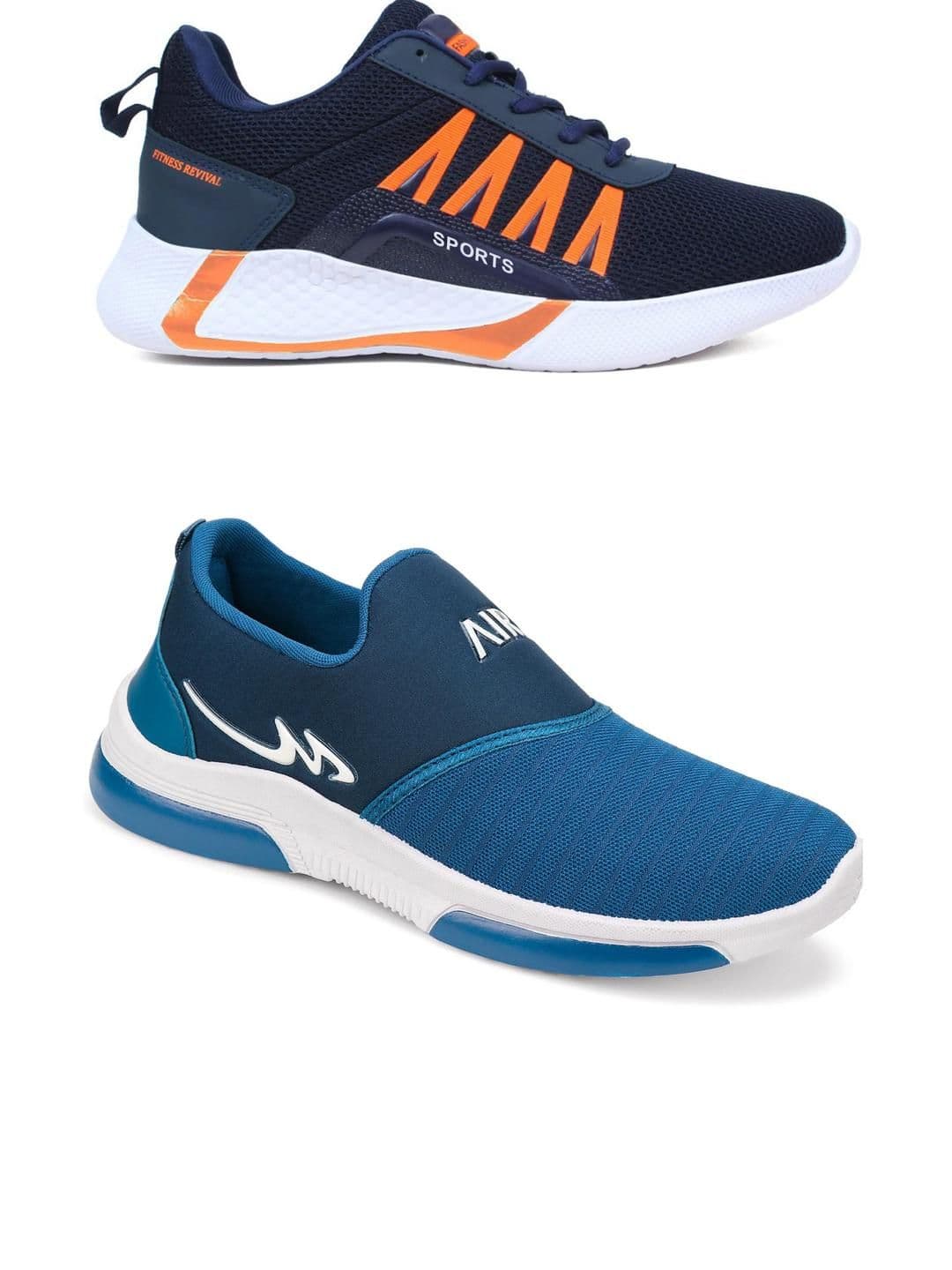 Free Kicks Men Blue Mesh Marking Running Sports Shoes - view 1