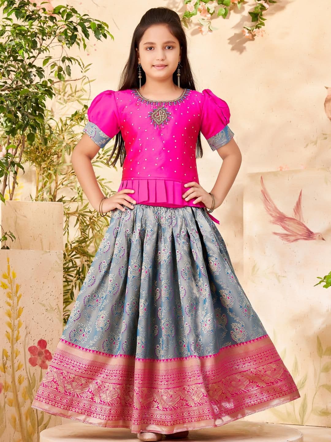 Muhuratam Ready To Wear Art Silk Lehenga Choli - view 1