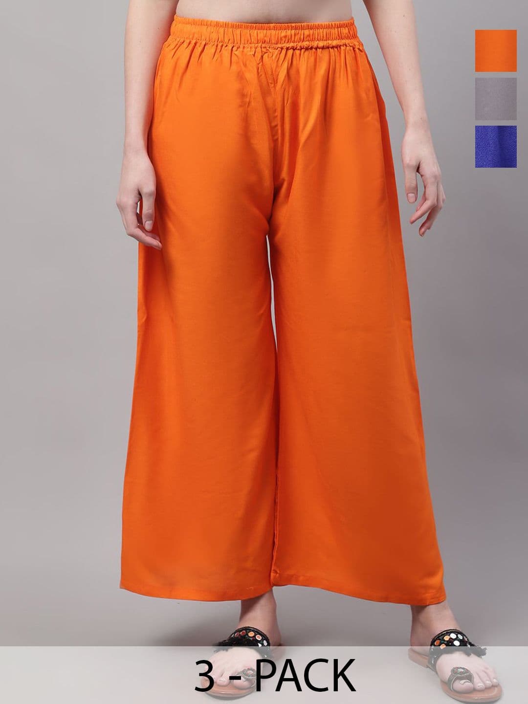 Valles365 by S.C. Women Pack of 3 Flared Ethnic Palazzos - view 1