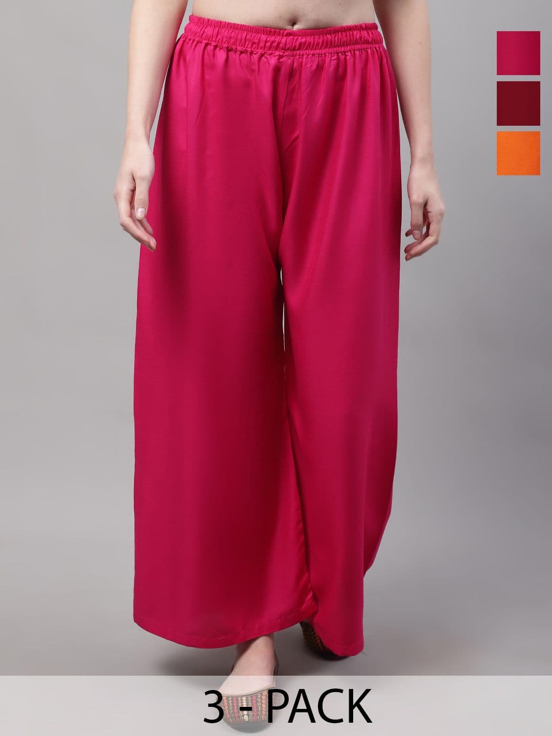 Valles365 by S.C. Women Pack Of 3 Flared Palazzos - view 1
