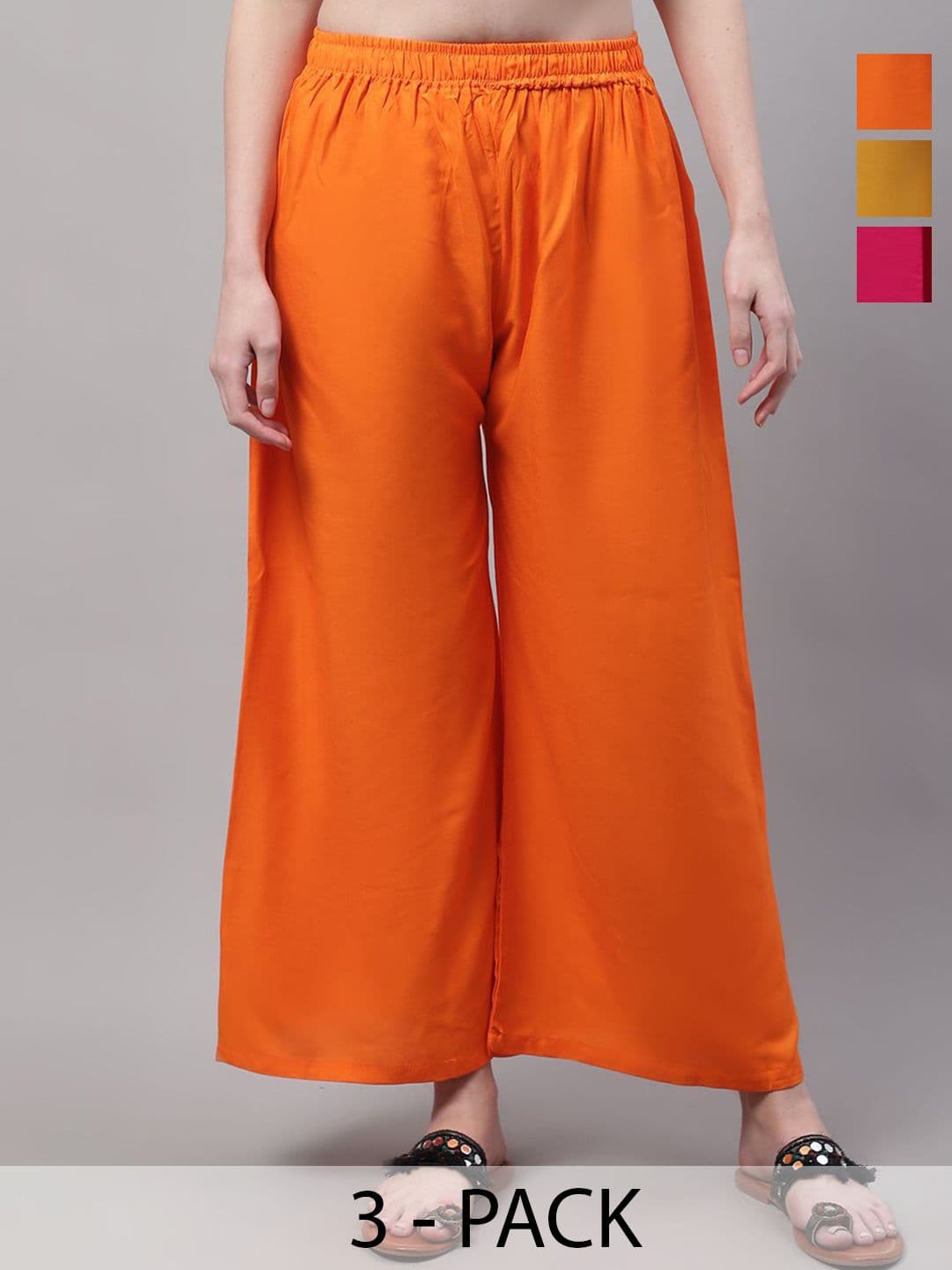 Valles365 by S.C. Pack Of 3 Flared Ethnic Palazzos - view 1