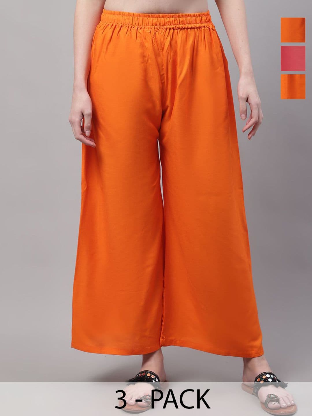 Valles365 by S.C. Women Pack of 3 Flared Ethnic Palazzos - view 1
